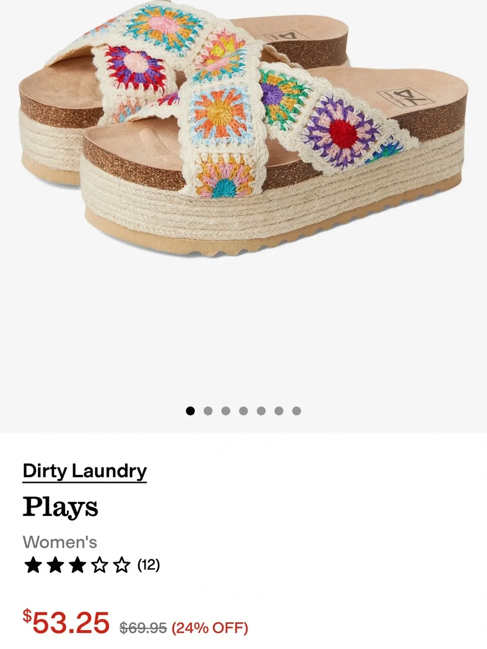 Dirty Laundry Natural Crochet Multi Platform Slide Sandal